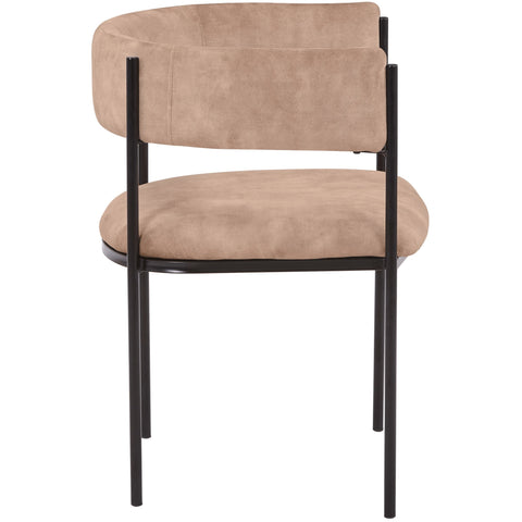 Cyril Dining Chair in Leather/Velvet with Open Back Design and Powder-Coated Iron Frame Set of 2