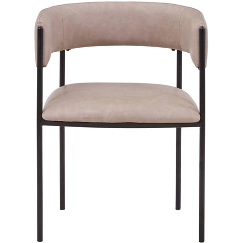 Cyril Dining Chair in Leather/Velvet with Open Back Design and Powder-Coated Iron Frame Set of 2