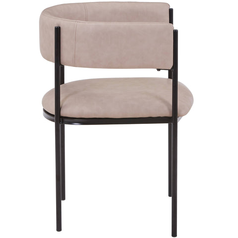 Cyril Dining Chair in Leather/Velvet with Open Back Design and Powder-Coated Iron Frame Set of 2