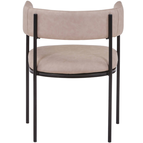 Cyril Dining Chair in Leather/Velvet with Open Back Design and Powder-Coated Iron Frame Set of 2