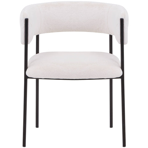 Cyril Dining Chair in Leather/Velvet with Open Back Design and Powder-Coated Iron Frame Set of 2