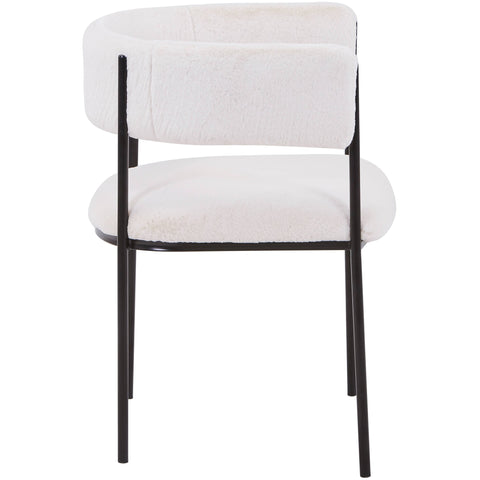 Cyril Dining Chair in Leather/Velvet with Open Back Design and Powder-Coated Iron Frame Set of 2