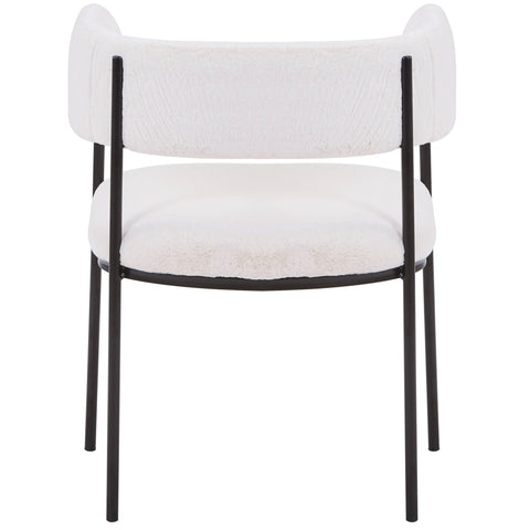 Cyril Dining Chair in Leather/Velvet with Open Back Design and Powder-Coated Iron Frame Set of 2