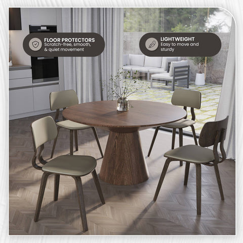 Clivo Modern Wooden Dining Chair With Walnut Color Frame