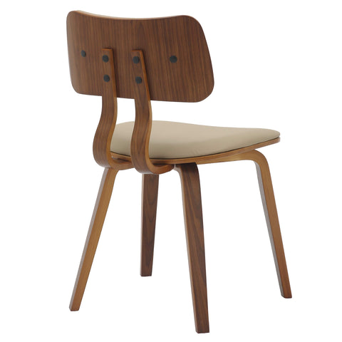 Clivo Modern Wooden Dining Chair With Walnut Color Frame