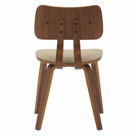 Clivo Modern Wooden Dining Chair With Walnut Color Frame