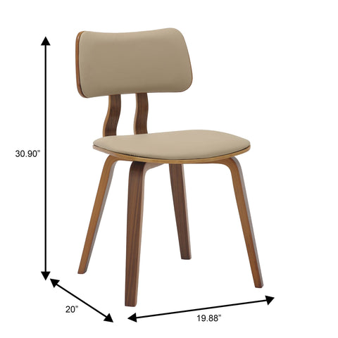 Clivo Modern Wooden Dining Chair With Walnut Color Frame