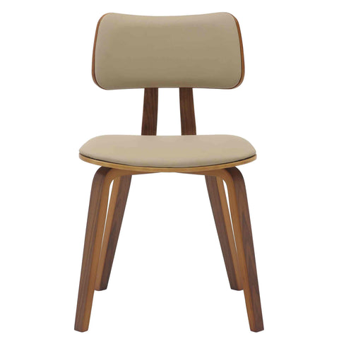 Clivo Modern Wooden Dining Chair With Walnut Color Frame