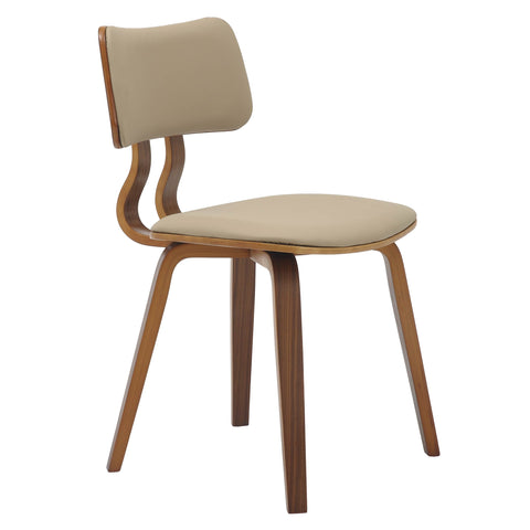 Clivo Modern Wooden Dining Chair With Walnut Color Frame