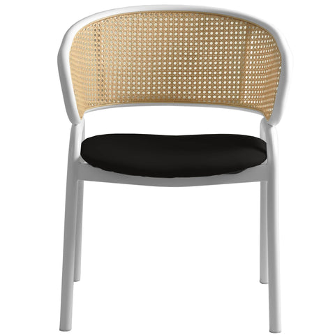 Ervilla Modern Dining Chair with White Frame and Steel Legs