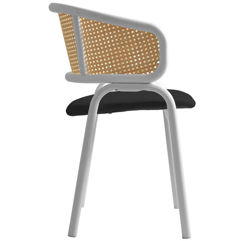 Ervilla Modern Dining Chair with White Frame and Steel Legs