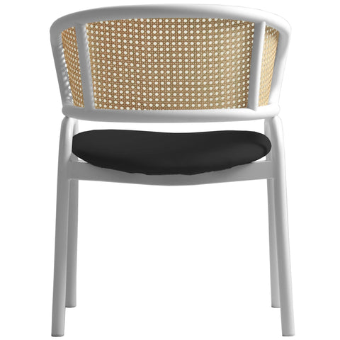 Ervilla Modern Dining Chair with White Frame and Steel Legs