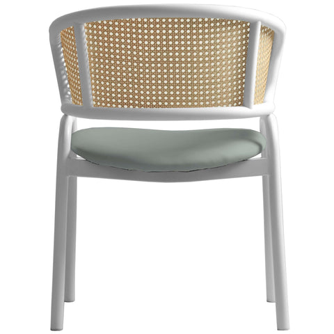 Ervilla Modern Dining Chair with White Frame and Steel Legs