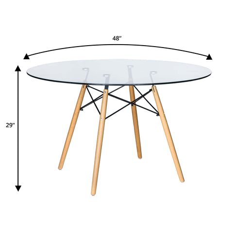 Dover Modern 5-Piece Dining Set with 4 Plastic Chairs