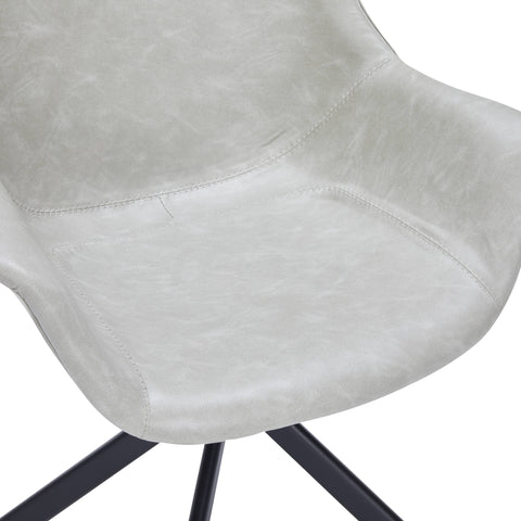 Markley Dining Chair Upholstered in Leather 360-Degree Swivel Armchair