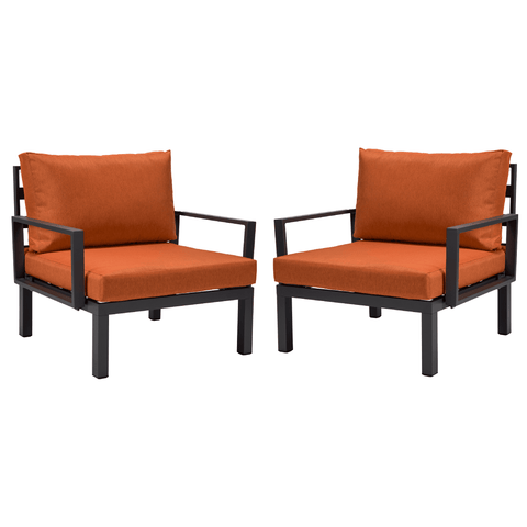 Hamilton 2-Piece Arm Chair Upholstered in Polyester and Powder Coated Aluminum Frame