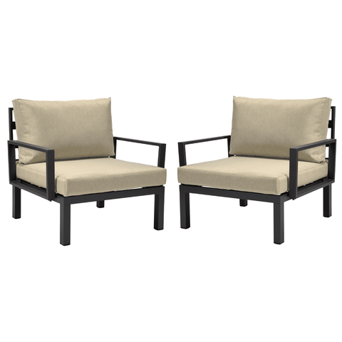 Hamilton 2-Piece Arm Chair Upholstered in Polyester and Powder Coated Aluminum Frame