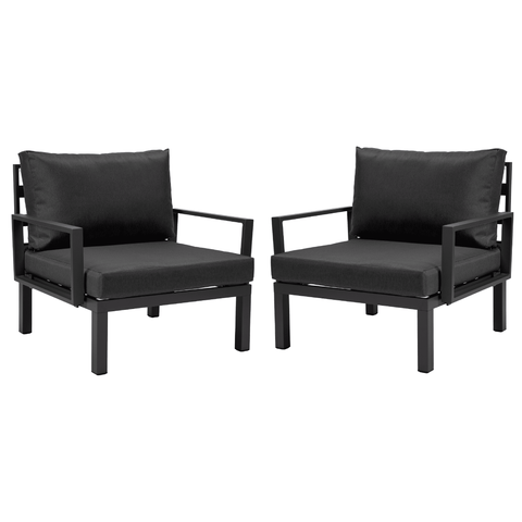 Hamilton 2-Piece Arm Chair Upholstered in Polyester and Powder Coated Aluminum Frame