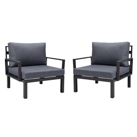 Hamilton 2-Piece Arm Chair Upholstered in Polyester and Powder Coated Aluminum Frame