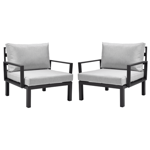 Hamilton 2-Piece Arm Chair Upholstered in Polyester and Powder Coated Aluminum Frame