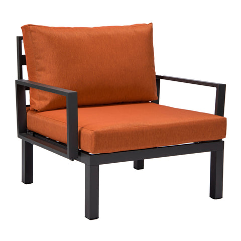 Hamilton 2-Piece Arm Chair Upholstered in Polyester and Powder Coated Aluminum Frame