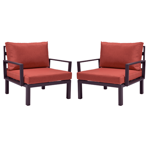 Hamilton 2-Piece Arm Chair Upholstered in Polyester and Powder Coated Aluminum Frame