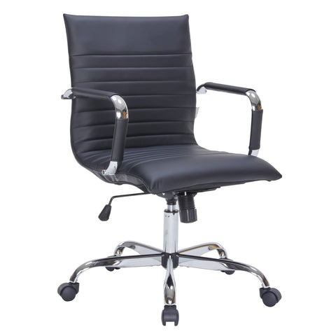 Harris Mid-Back Leather Adjustable  Office Conference Chair with Armrests