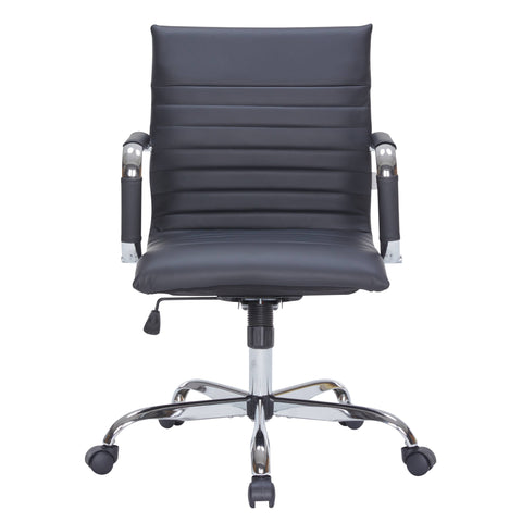 Harris Mid-Back Leather Adjustable  Office Conference Chair with Armrests