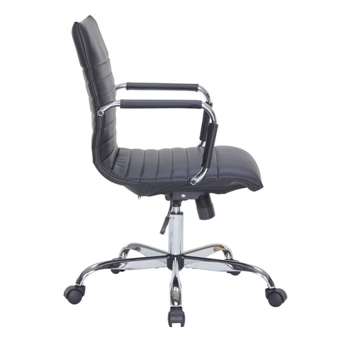 Harris Mid-Back Leather Adjustable  Office Conference Chair with Armrests