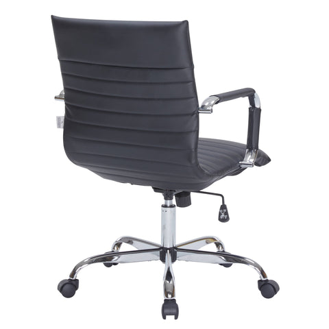 Harris Mid-Back Leather Adjustable  Office Conference Chair with Armrests