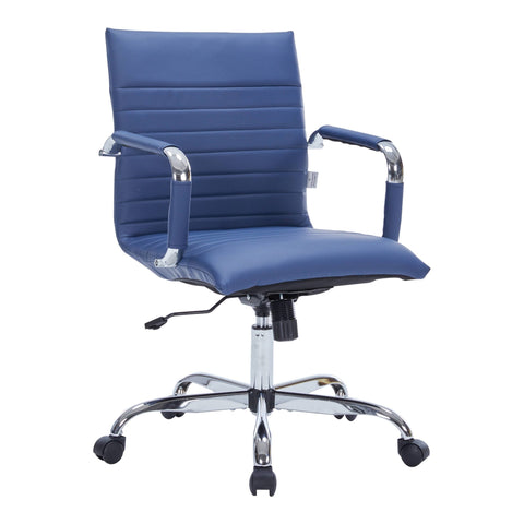 Harris Mid-Back Leather Adjustable  Office Conference Chair with Armrests