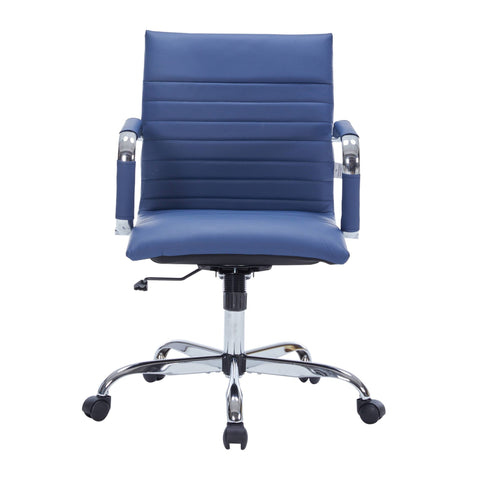 Harris Mid-Back Leather Adjustable  Office Conference Chair with Armrests