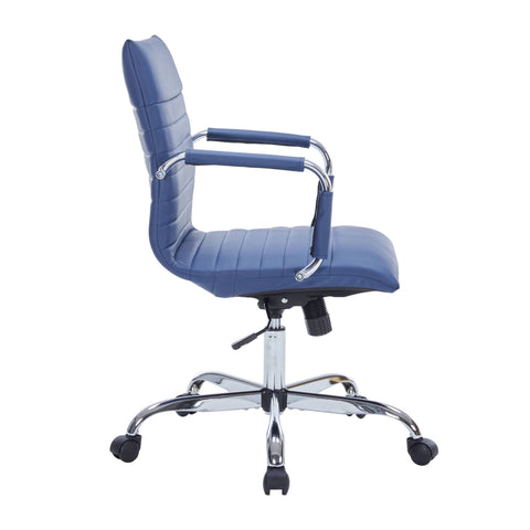 Harris Mid-Back Leather Adjustable  Office Conference Chair with Armrests