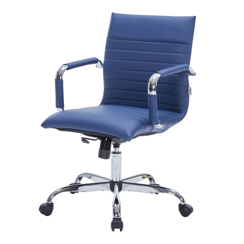 Harris Mid-Back Leather Adjustable  Office Conference Chair with Armrests