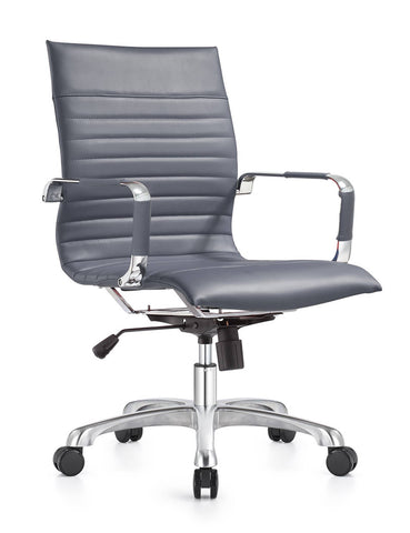 Harris Mid-Back Leather Adjustable  Office Conference Chair with Armrests