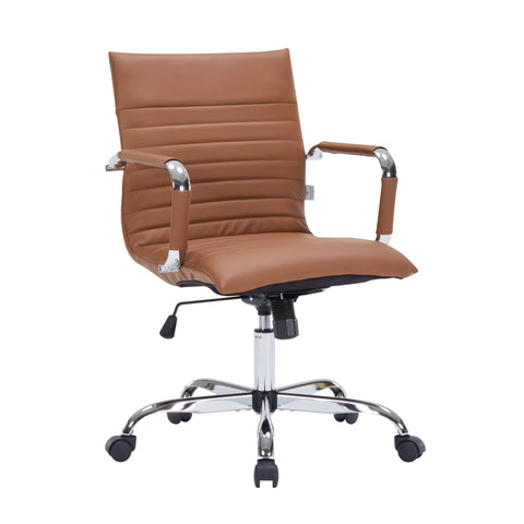 Harris Mid-Back Leather Adjustable  Office Conference Chair with Armrests