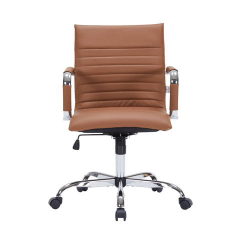 Harris Mid-Back Leather Adjustable  Office Conference Chair with Armrests