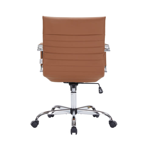 Harris Mid-Back Leather Adjustable  Office Conference Chair with Armrests