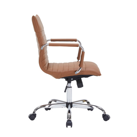 Harris Mid-Back Leather Adjustable  Office Conference Chair with Armrests