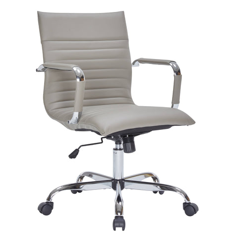 Harris Mid-Back Leather Adjustable  Office Conference Chair with Armrests