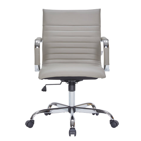 Harris Mid-Back Leather Adjustable  Office Conference Chair with Armrests