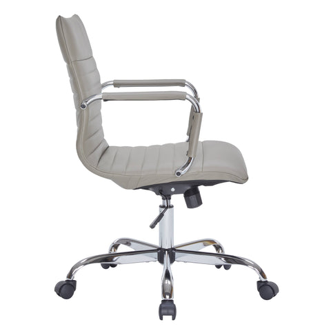 Harris Mid-Back Leather Adjustable  Office Conference Chair with Armrests