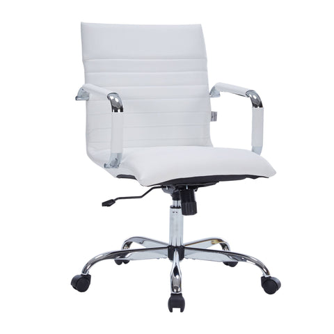 Harris Mid-Back Leather Adjustable  Office Conference Chair with Armrests