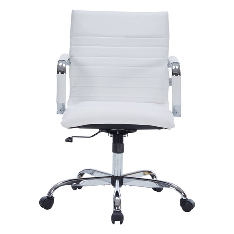 Harris Mid-Back Leather Adjustable  Office Conference Chair with Armrests