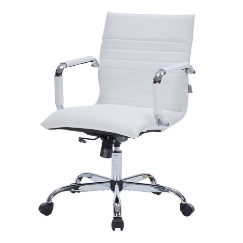 Harris Mid-Back Leather Adjustable  Office Conference Chair with Armrests