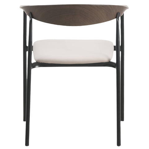 Kora Leather Dining Chair with Open-Back Design and Stainless Steel Frame and Legs Set of 2