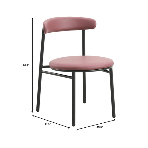 Lume Modern Dining Chair Upholstered in Polyester with Metal Legs Set of 2