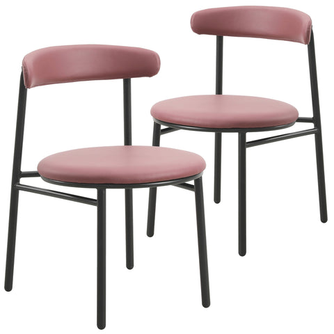 Lume Modern Dining Chair Upholstered in Polyester with Metal Legs Set of 2