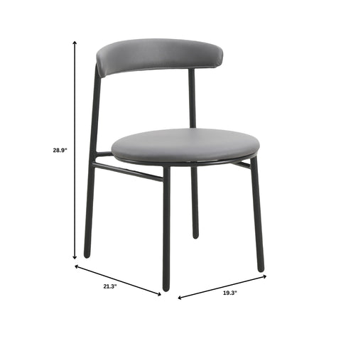 Lume Modern Dining Chair Upholstered in Polyester with Metal Legs Set of 2