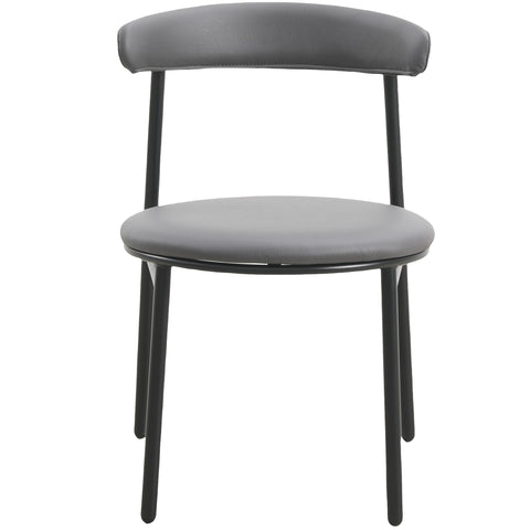 Lume Modern Dining Chair Upholstered in Polyester with Metal Legs Set of 2